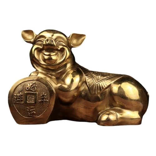 Skulpturen Messing Schwein Ornamente for Eingang Arbeitsplatten Und Studie Zimmer Büro Schreibtisch Feng Shui Kupfer Statue von BCLYERBJ