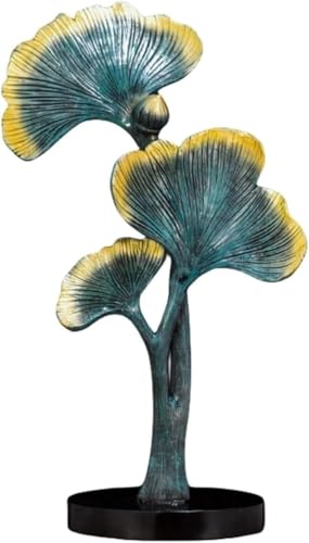Skulpturen Statue Ornament Ginkgo Biloba Moderne Bücherregal Schreibtisch Wohnzimmer Schlafzimmer Dekorative Figuren(Blue) von BCLYERBJ