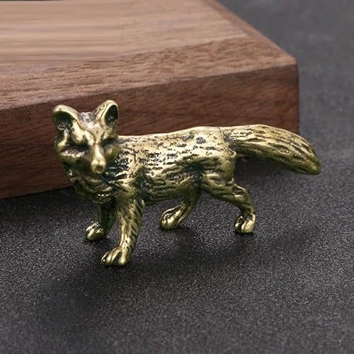 Skulpturen Statue Wertschätzung Fuchs Figuren Miniaturen Schreibtisch Ornamente Tee Haustier Handwerk Retro Kleine Tier Statue Dekorationen Geschenke von BCLYERBJ