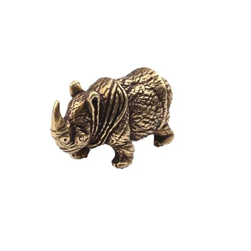 Skulpturen Statuen Handgefertigte Kupfer-Nashorn-Miniaturen Figuren Vintage Messing-Nashorn-Ornamente Tee-Haustiere Desktop-Dekorationen Handwerk von BCLYERBJ