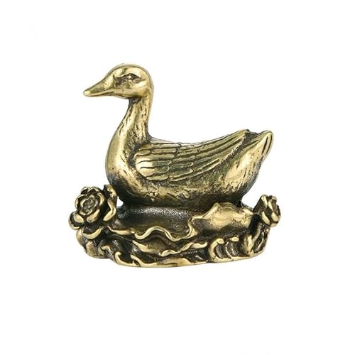 Skulpturen Wand Retro Ente Ornament Messing Büro Desktop Handwerk Tee Haustier Dekor Kleine Tier Miniaturen Figuren Geschenk von BCLYERBJ
