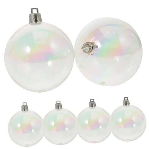 BCOATH STK Perlblasenball Hängende Bälle Gold Regenbogen-kugelkugeln Bruchsichere Baumkugeln Weihnachtskugel Zum Aufhängen Glitzerkugelverzierungen Weihnachtswand Türverzierung Plastik von BCOATH