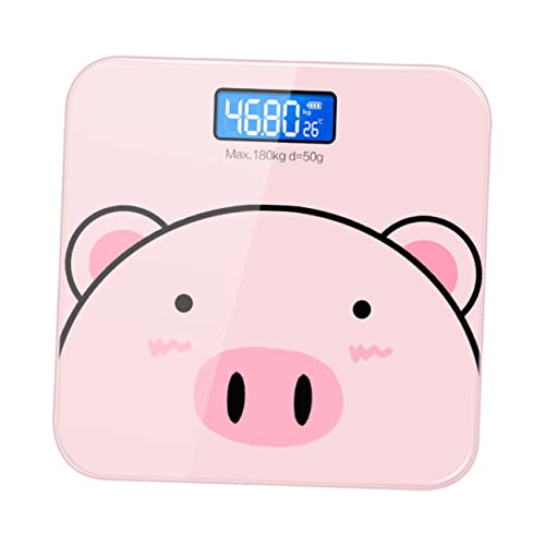 BCOATH 1 Stück Cartoon Körperwaage Elektronische Badezimmerwaage USB Aufladung Präzise Gewichtsanzeige LCD Display Intelligente Gewichtserkennung Langlebiges Material Für Zuhause Geeignet von BCOATH