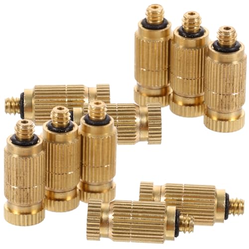 BCOATH 10 Stück Teiliges Hochdruck Nebeldüse aus Messing Tropfenfreier Gartenschlauch Sprühkopf Misting Nozzle für Wasserbewässerung im Außenbereich von BCOATH