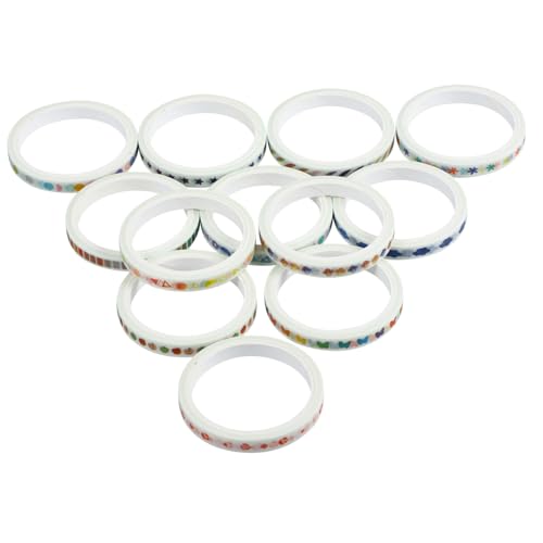 BCOATH 12 Rollen Washi Tape Breit Dekoratives Klebeband für Scrapbooking Tagebuch DIY Bastelprojekte Bunte Papiermaskierung Leicht Abreißbar Vielseitig Einsetzbar von BCOATH