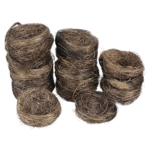 BCOATH 16 Stück Teiliges Künstliches Vogelnest Braun Rustikale Garten Landschaftsdekoration Kleines Vogelnest für Frühlings Party deko Naturgetreues Mikro landschaftsornament von BCOATH