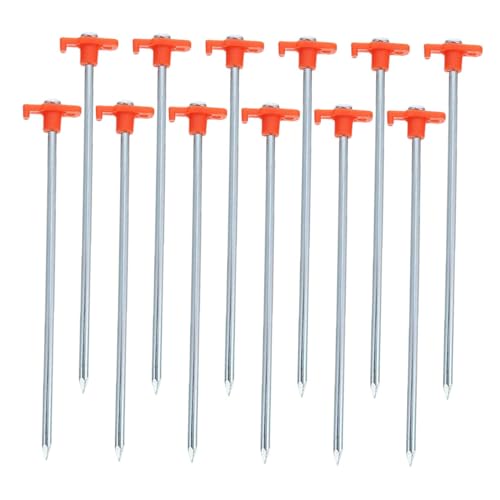 BCOATH 16 Stück Teiliges Zelt-heringe aus Verstärktem Stahl Extra Lange Robuste Erdanker für Harte Böden Winddichte Zeltnägel für Camping Strand Garten und Outdoor-markisen von BCOATH