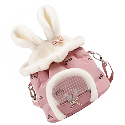 BCOATH 1Stück Hamster Tragetasche mit Ohrdesign Tragbare Plüsch Tasche für Eichhörnchen und Kleine Haustiere für Outdoor Aktivitäten und Reisen von BCOATH