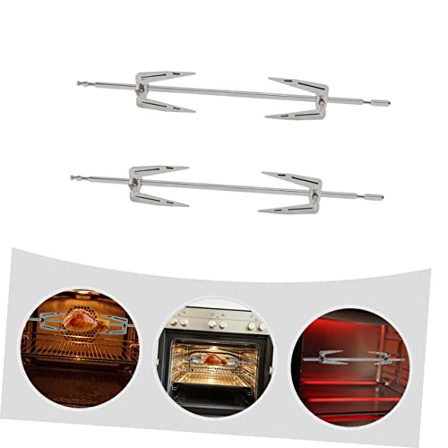 BCOATH 2 Sätze Edelstahl Grillgabeln mit Schrauben Rotierende Küchenhelfer für Ofen und Barbecue Rostfreie Fleischgabeln für Gleichmäßiges Garen von Hähnchen und Fleisch für Camping und von BCOATH