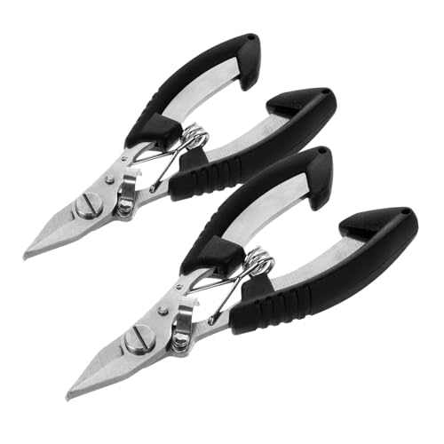 BCOATH 2 Stück Edelstahl Multifunktionale Angelzange mit Präzisionsspitze Leicht und Kompakt Angelzange mit Integriertem Drahtschneider und Schere Für Angler und Outdoor fischen von BCOATH