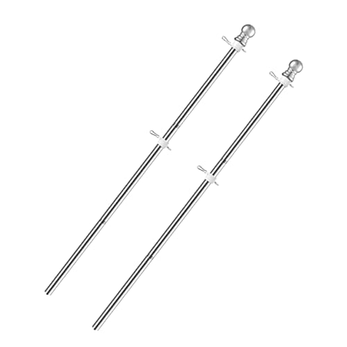 BCOATH 2 Stück Fahnenmast Rostfrei Drehbar Teilig für Garten Balkon Veranda Vielseitig Wetterbeständig Langlebig Einfache von BCOATH