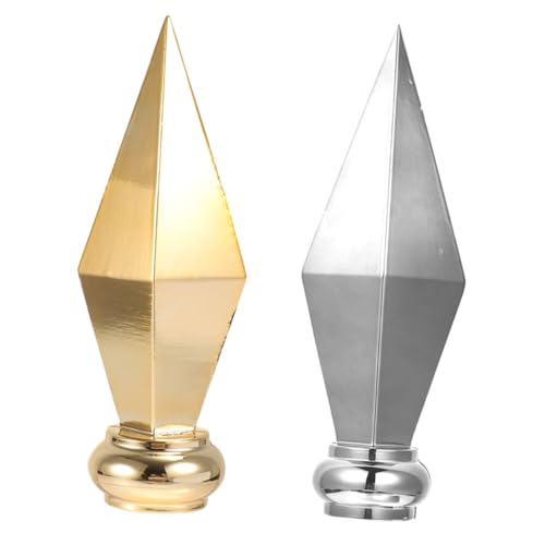 BCOATH 2 Stück Fahnenmast Topper Teilig Aluminium Dekoration für Flaggen Gold und Silber Installieren Zubehör für Fahnenmasten zur Verschönerung Ihrer Flagge von BCOATH