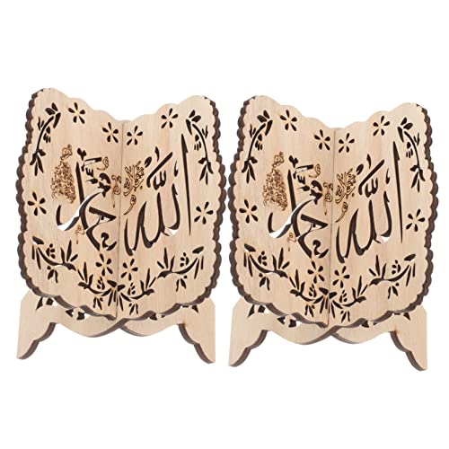 BCOATH 2 Stück Holz Buchständer Quran Halter Multifunktionale Tischdekoration für Rezepte Magazine und Lernmaterialien von BCOATH