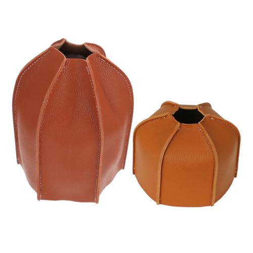 BCOATH 2 Stück PU Gasflaschen Schutzhülle Robuster Vintage Schutz für Camping Gaskartuschen Sicherer Sitz Outdoor Aufbewahrung Gasflaschen Tank Cover von BCOATH
