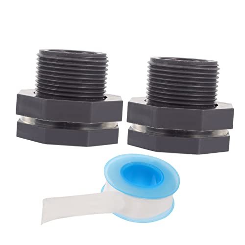 BCOATH 2 Stück PVC Fitting Set für Regenwassertonnen und Wasserbehälter Dichtungsband für Wasserin und Auslässe Robust und Korrosionsbeständig BCOATH 2 Stück PVC Fitting Set für Regenwassertonnen und Wasserbehälter Dichtungsband für Wasserin und Auslässe Robust und Korrosionsbeständig von BCOATH