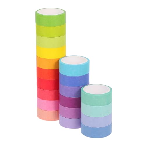 BCOATH 20 Rollen Washi Tape Set Buntes Klebeband für Geschenkverpackung Scrapbooking DIY Basteln Hochklebend Vielseitig für Handwerk Party Dekoration von BCOATH