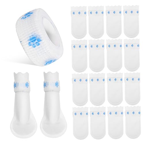 BCOATH 20 Stück Einweg Hundestiefel Pfotenschutz mit Klettband Leichtes Weiches Vliesstoff-Material Schützend gegen Hitze Schmutz für Kleine Hunde bei Spaziergängen Wanderungen Strand und von BCOATH