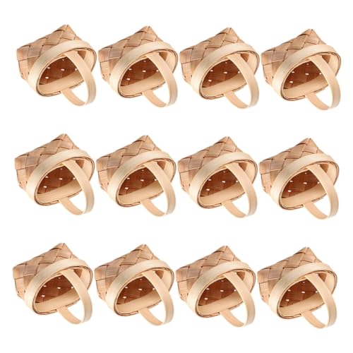 BCOATH 20 Stück Mini Flechtkörbe mit Griffen Kleine Leichte Picknickkörbe im Rustikalen Landhausstil für Hochzeitsgeschenke DIY Dekorationen und Partyzugaben von BCOATH