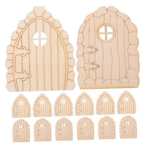 BCOATH 20 Stück Miniatur Feentüren Aus Holz Für Garten Und Innenbereich Unbemalt Selbstgemacht Bastelset Für Feengarten Hölzerne Dekoration Geeignet Für Baumstämme Und Kleiner von BCOATH
