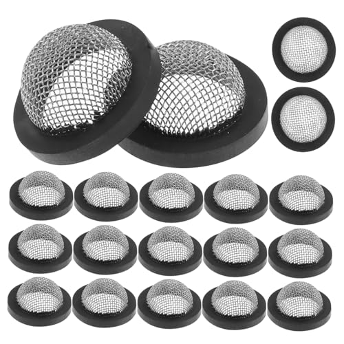 BCOATH 20 Stück Teiliges Schlauchdichtung mit Edelstahl Gittereinsatz Verstärkte Gummidichtung Robustes Gartensieb für Wasserhähne Gartenschläuche Waschmaschinen und Duschen Installieren von BCOATH