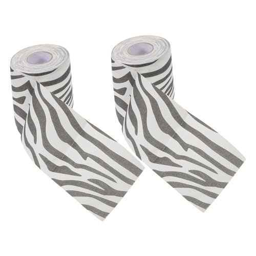 BCOATH 2Stücke Zebramuster Toilettenpapier Lustiges Badezimmer Tissue Textur Selbstklebende Verpackung Kompaktes Rollendesign Für Stilvolle Badezimmer Dekoration von BCOATH