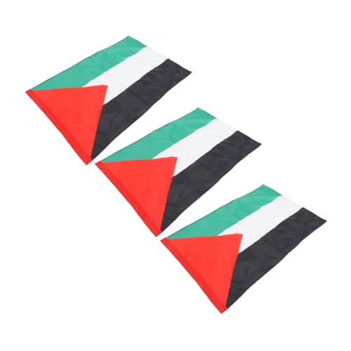 BCOATH 3 Stück Palästina Flagge Teilig Wetterfest Windfest Polyester Outdoor Fahne für Flaggenmast Sport Garten Dekoration mit Uv Beständigen Farben von BCOATH