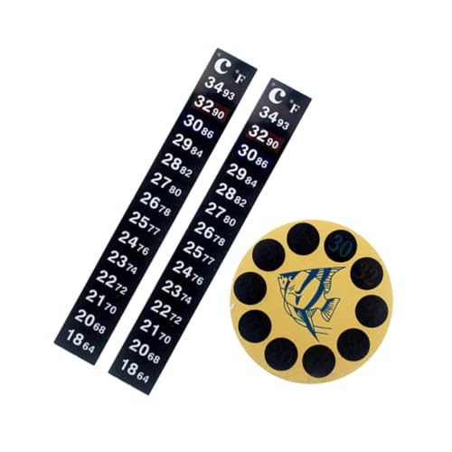 BCOATH 3 Stücke Teiliges Aquarium Thermometer Langlebige Kompakte Patch Thermometer für Fischbecken Installieren Präziser Temperaturmesser Geeignet für Süßwasser und Meerwasseraquarien von BCOATH