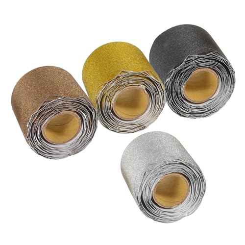 BCOATH 4 Rollen Pinnwand Bordüren in Gold Silber Schwarz Braun Glänzende Gewellte Bordüren für Klassenzimmer Tafel und Pinnwand Dekoration Vielseitig Zuschneidbar Platzsparend und BCOATH 4 Rollen Pinnwand Bordüren in Gold Silber Schwarz Braun Glänzende Gewellte Bordüren für Klassenzimmer Tafel und Pinnwand Dekoration Vielseitig Zuschneidbar Platzsparend und von BCOATH