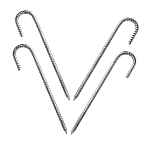 BCOATH 4 STÜCKE Teiliges Verzinkte U förmige Erdanker aus Stahl Wetterfest und Robust Heavy Duty Bodenpfähle für Garten Campingzelt und Outdoor Befestigung Lang Stabil und von BCOATH