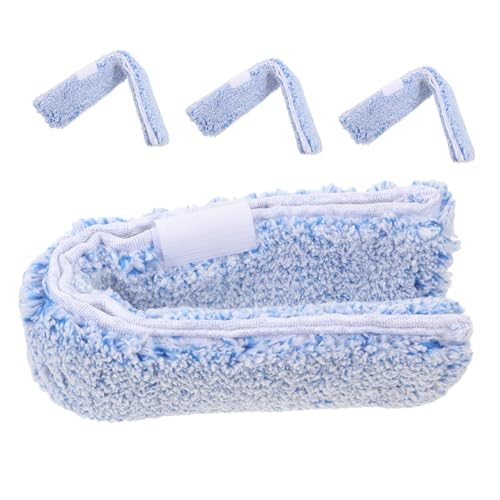 BCOATH 4 Stück Mikrofaser Ersatzpads für Fensterputzer Wiederverwendbare Reinigungshüllen für Fenster Badezimmer Spiegel Glasflächen Langlebig Fusselfrei von BCOATH