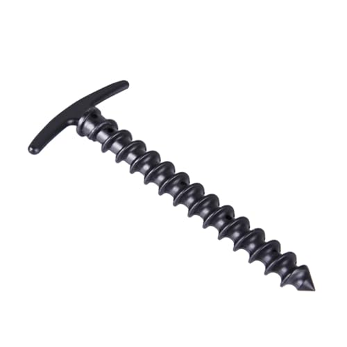 BCOATH 4 Stück Robuste Nylon Zeltheringe Schraubheringe für Outdoor Camping Bodenanker Wetterfest Langlebig Schwarz von BCOATH