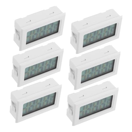 BCOATH 6 Stück Teiliges Digitales Einbau-thermometer mit Klarer Anzeige Platzsparend Geeignet für Raum Gewächshaus und Industrie Präzise Temperaturmessung Innen und Außen von BCOATH