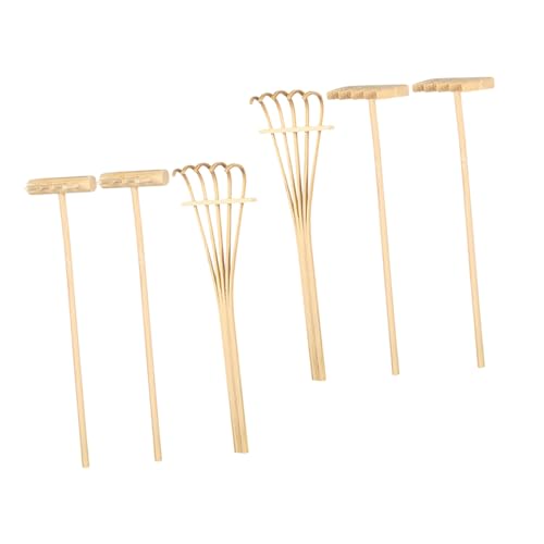 BCOATH 6 Stück Teiliges Mini Sandspielzeug Rechen für Sandkästen Desktop Zen Garten Zubehör Kreativ Stressabbau Handrechen für Sandmalerei und Gartendeko von BCOATH