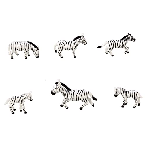 BCOATH 6st Zebra-mikrolandschaft Zebra-landschaftsverzierung Winzige Zebrafiguren Kleines Zebra Dekorationen Für Pferdepartys Zebra Mikro Pferde Für Mädchen Fee Plastik Spielzeugzimmer von BCOATH