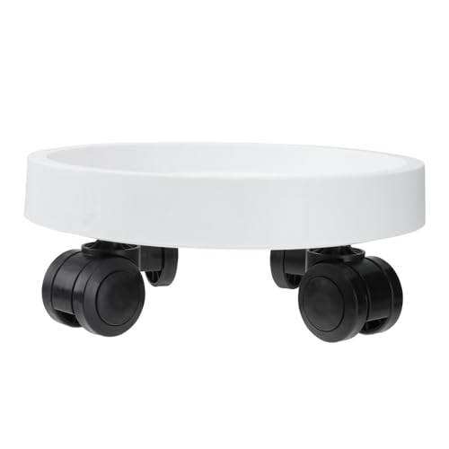 BCOATH Blumentopf untersetzer aus Verstärktem Resin Runde Pflanzenschale mit Gittermuster Wasserfester Blumentopf auffangbehälter für Garten und Innenbereich Weiß von BCOATH
