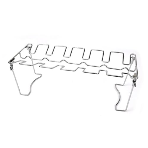 BCOATH Einstellbarer Edelstahl BBQ Hähnchenschenkelhalter Rostfrei und Langlebig Tragbarer Grill für Camping Outdoor Barbecue Zubehör Platzsparend und Leicht zu Reinigen von BCOATH