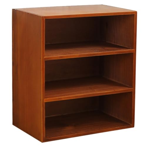 BCOATH Holz Desktop Regal mit Vielseitiger Organizer für Makeup Tools Bücher und Teetassen Robustes Aufbewahrungsregal zur Schreibtisch und Wohnraumorganisation von BCOATH