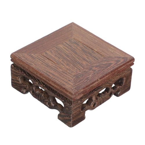 BCOATH Holzdisplay Sockel Quadratisch aus Hochwertigem Massivholz Dekorativer Buddha Statue Halter Vielseitige DIY Basis für Blumen Schmuckdekoration Stabiler Aufsteller für Wohn von BCOATH