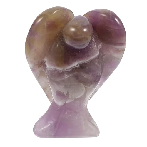 BCOATH Kristallengel Statue Handgefertigte Engel Figur Aus Natürlichem Amethyst Dekorative Kristallfigur Für Wohnräume Eleganter Mit Stabiler Basis Perfektes Für Besondere Anlässe von BCOATH