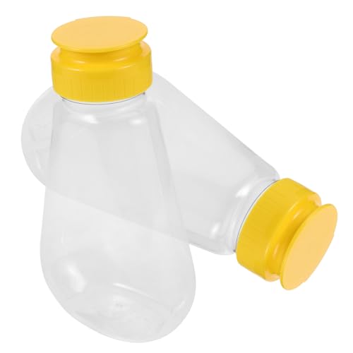 BCOATH Leakproof Honigspender Teilig mit Deckeln und Trichter Nachfüllbare Quetschflaschen für Honig Ketchup Salatdressing Vielseitiger Kondimentbehälter für Küche Bbq Party von BCOATH