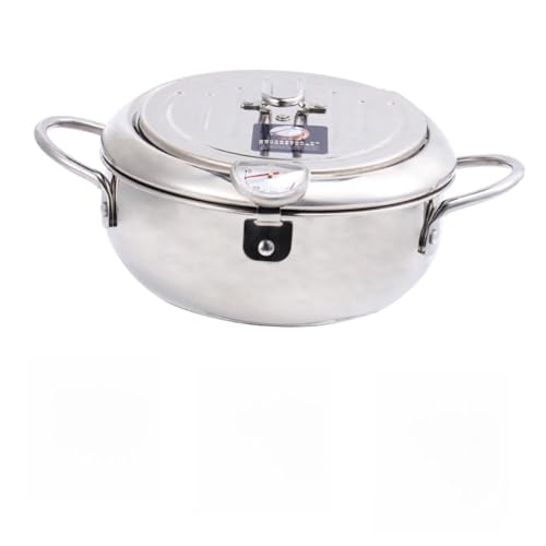 BCOATH Mini Fritteuse mit Ölablasssieb und Thermometer Edelstahl Frittiertopf für Induktionsherd und Gasherd Gleichmäßige Hitzeverteilung Haushaltspfanne mit Deckel Langlebig und BCOATH Mini Fritteuse mit Ölablasssieb und Thermometer Edelstahl Frittiertopf für Induktionsherd und Gasherd Gleichmäßige Hitzeverteilung Haushaltspfanne mit Deckel Langlebig und von BCOATH