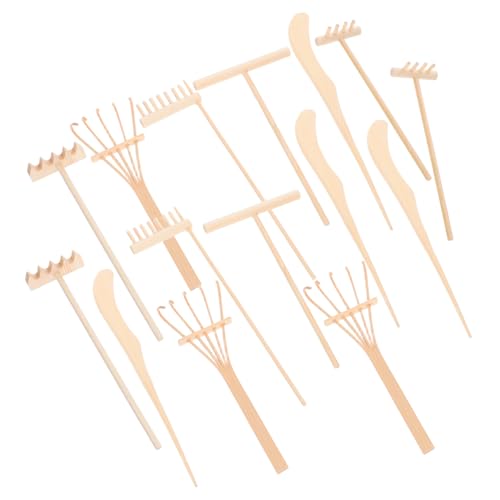 BCOATH Mini Zen Garten Set Kleine Zen Garten Rechen aus Naturmaterial mit Verschiedenen Formen Sandstempel und Zubehör für Büro und Desktop-Meditation Fördert Konzentration und von BCOATH