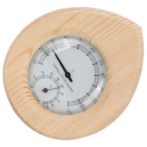 BCOATH Sauna Raumthermometer mit Hygrometer Präziser Temperatur Luftfeuchtigkeitsmesser Hitzebeständig Einfach Ablesbar Geeignet für Sauna Innenräume und Garten von BCOATH