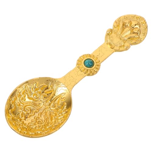 BCOATH Tibetischer Butterlöffel Rund aus Legierung Ergonomisch Geformt Vielseitiger Outdoor löffel für Camping Geeignet als Eisteelöffel und Teelöffel in Blau von BCOATH