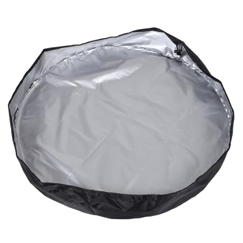 BCOATH Wasserdichter Oxford Stoff Rund Tisch Abdeckung Wetterfester Outdoor Schutz für Garten Terrasse Balkon Staub Regenschutz Langlebige Runde Outdoor Tischhaube Schwarz von BCOATH