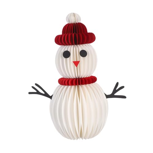 BCOATH Weihnachtlicher Schneemann-Honeycomb-dekoartikel Faltbarer Papier-schneemann-tischmittelpunkt Wiederverwendbar Festliche Tischdekoration für Weihnachtsfeier und Gemütliche von BCOATH