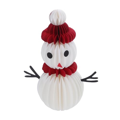BCOATH Weihnachtlicher Schneemann Waben-dekofigur Klein Tischmitte für Festliche Innenräume Wiederverwendbar Attraktive Weihnachtsfeier Dekoration für Esszimmer und Party von BCOATH
