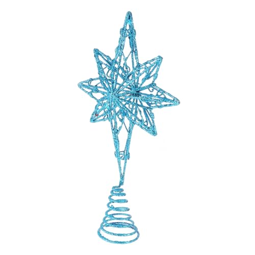 BCOATH Weihnachtsachteck-Baumwipfelstern Blauer Stern Baumspitze Weihnachtsbaumschmuck für Weihnachten weihnachtsdeko Christmas Tree Topper Weihnachtsbaumspitze Weihnachtsbaum Stern Blue von BCOATH