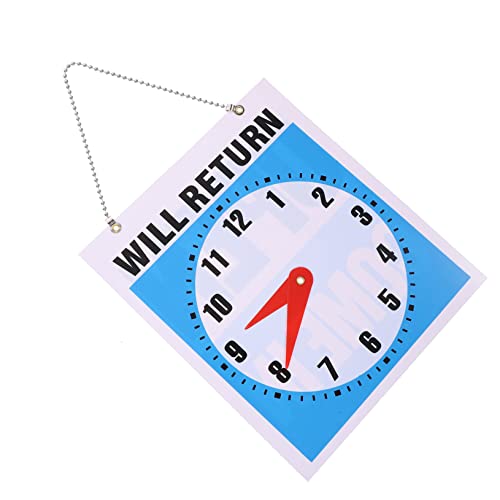 BCOATH Willkommensschild aus PVC mit Uhr Doppelseitiges Quadratisches Türschild für Geschäft Laden Mall Dekoratives Hängendes Schild Robust und Praktisch für Wand oder Tür von BCOATH