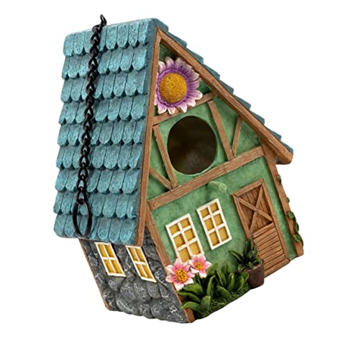 BCOATH Winterliches Vogelhaus aus Wetterfestem Harz Handgefertigtes Papageien Nest mit Schutz vor Kälte und Wind Dekoratives Nistkästchen für Garten und Balkon für Vogel Liebhaber von BCOATH